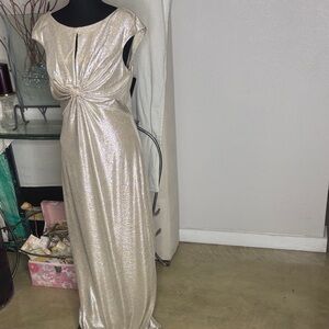 Vince Camuto Shimmering Cream Maxi Dress